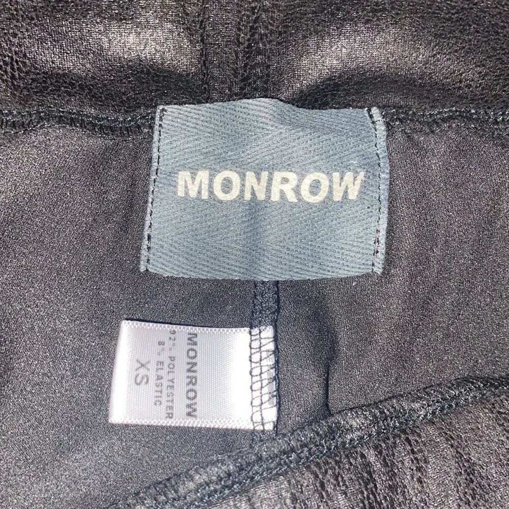 Revolve Monroe Sz XS Black Crackle Snake Detail Fitted Luxuriously Soft Leggings